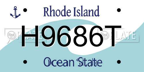 H9686T Rhode Island License Plate