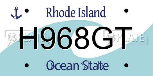 H968GT Rhode Island License Plate