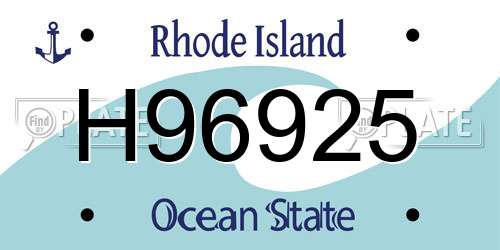 H96925 Rhode Island License Plate