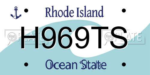 H969TS Rhode Island License Plate