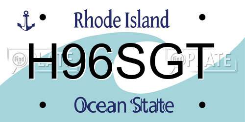 H96SGT Rhode Island License Plate