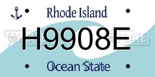 H9908E Rhode Island License Plate