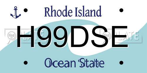 H99DSE Rhode Island License Plate