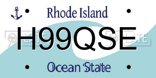H99QSE Rhode Island License Plate