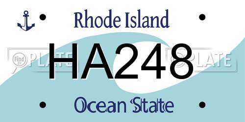 HA248 Rhode Island License Plate