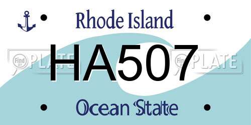 HA507 Rhode Island License Plate