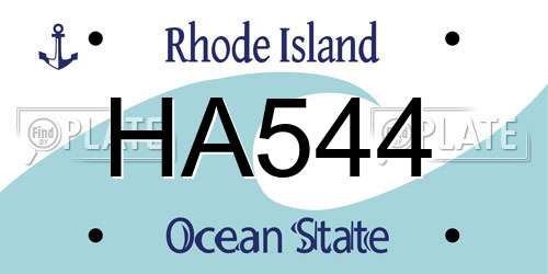 HA544 Rhode Island License Plate