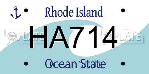 HA714 Rhode Island License Plate