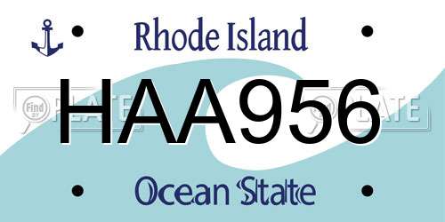 HAA956 Rhode Island License Plate