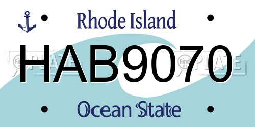 HAB9070 Rhode Island License Plate