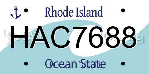 HAC7688 Rhode Island License Plate