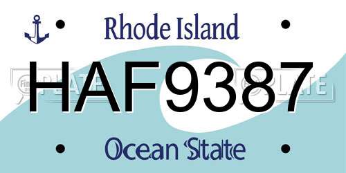 HAF9387 Rhode Island License Plate