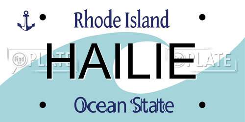 HAILIE Rhode Island License Plate