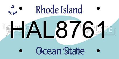 HAL8761 Rhode Island License Plate