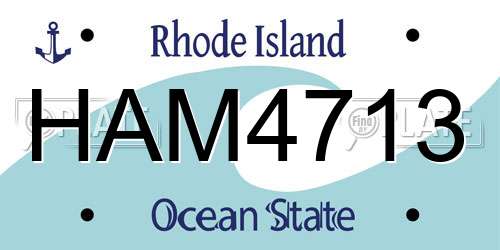HAM4713 Rhode Island License Plate
