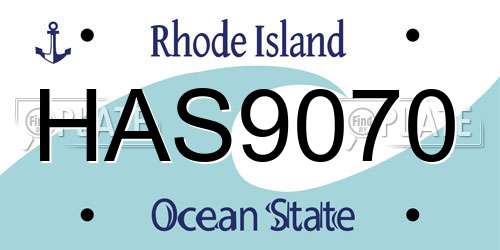 HAS9070 Rhode Island License Plate