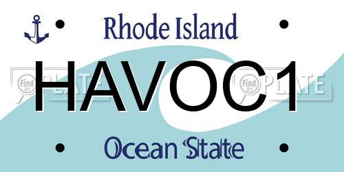 HAVOC1 Rhode Island License Plate