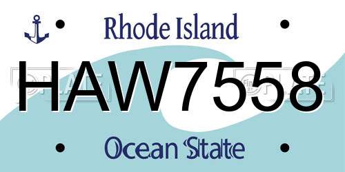 HAW7558 Rhode Island License Plate