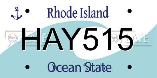 HAY515 Rhode Island License Plate