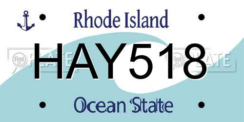 HAY518 Rhode Island License Plate