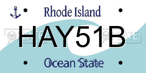 HAY51B Rhode Island License Plate