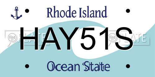 HAY51S Rhode Island License Plate