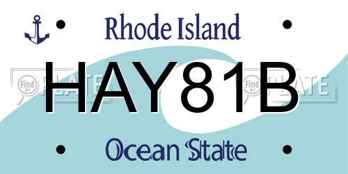 HAY81B Rhode Island License Plate