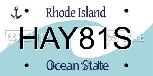 HAY81S Rhode Island License Plate