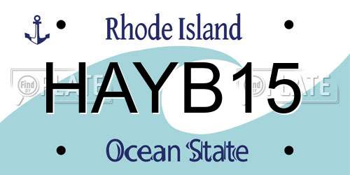 HAYB15 Rhode Island License Plate