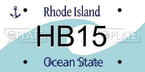 HB15 Rhode Island License Plate