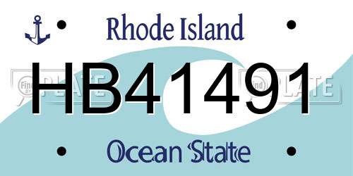 HB41491 Rhode Island License Plate