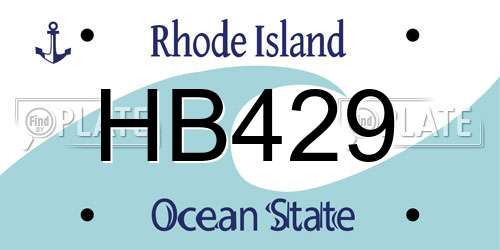 HB429 Rhode Island License Plate