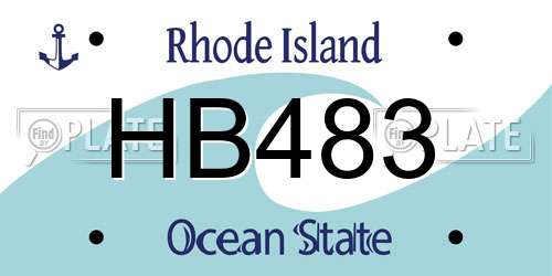 HB483 Rhode Island License Plate