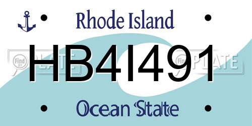 HB4I491 Rhode Island License Plate