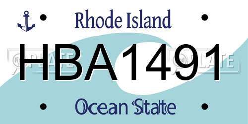 HBA1491 Rhode Island License Plate
