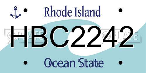 HBC2242 Rhode Island License Plate