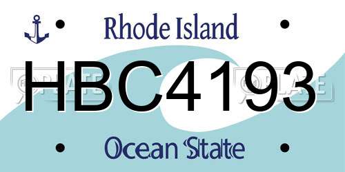 HBC4193 Rhode Island License Plate