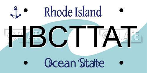 HBCTTAT Rhode Island License Plate
