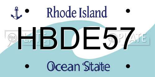 HBDE57 Rhode Island License Plate