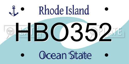 HBO352 Rhode Island License Plate