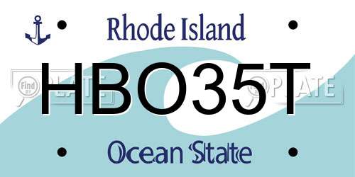 HBO35T Rhode Island License Plate