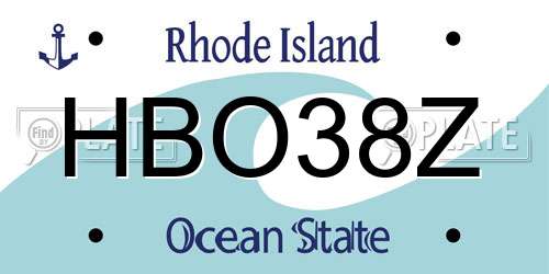 HBO38Z Rhode Island License Plate