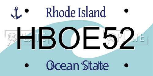 HBOE52 Rhode Island License Plate
