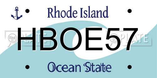 HBOE57 Rhode Island License Plate