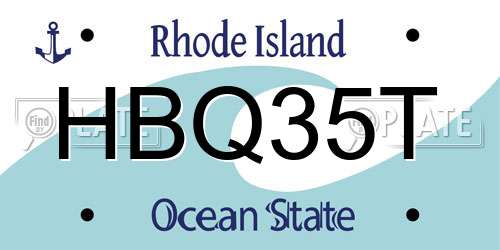 HBQ35T Rhode Island License Plate