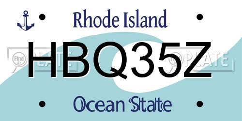 HBQ35Z Rhode Island License Plate