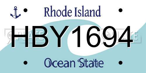 HBY1694 Rhode Island License Plate