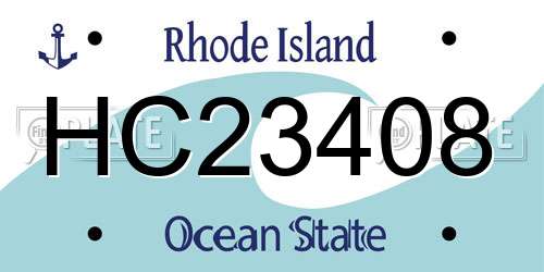 HC23408 Rhode Island License Plate