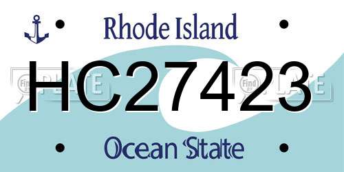 HC27423 Rhode Island License Plate