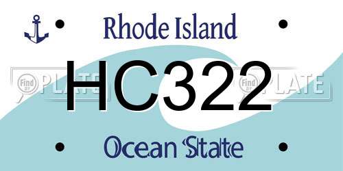 HC322 Rhode Island License Plate